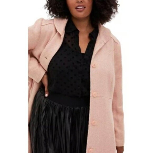 Torrid Wool Blend Shawl Collar Coat Pale Blush Dress Coat Torrid 3X See Measures - Picture 13 of 16